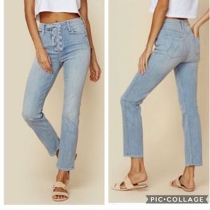 Mother Jeans Lace Up Dazzler